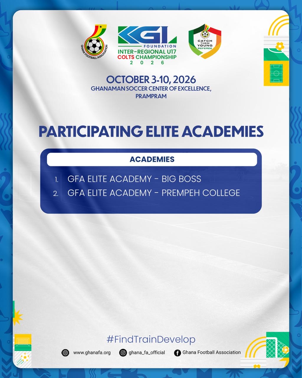 GFA Elite Academy teams join regional sides for KGL U-17 Colts Championship