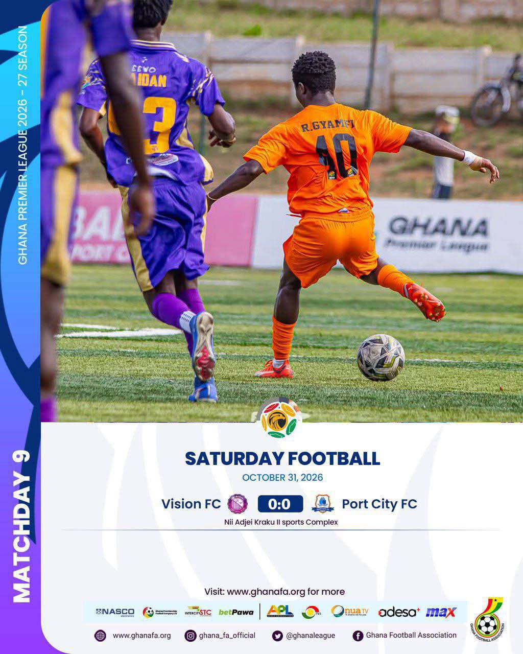 Premier League: Port City frustrate Vision FC to claim valuable point at Nii Adjei Kraku