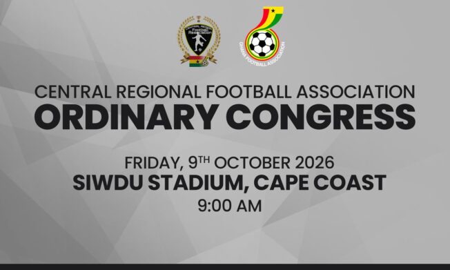 2026 Central Regional Football Association Ordinary Congress comes off on October 9