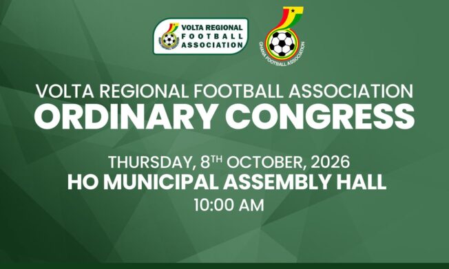 2026 Volta Regional Football Association Ordinary Congress set for October 8