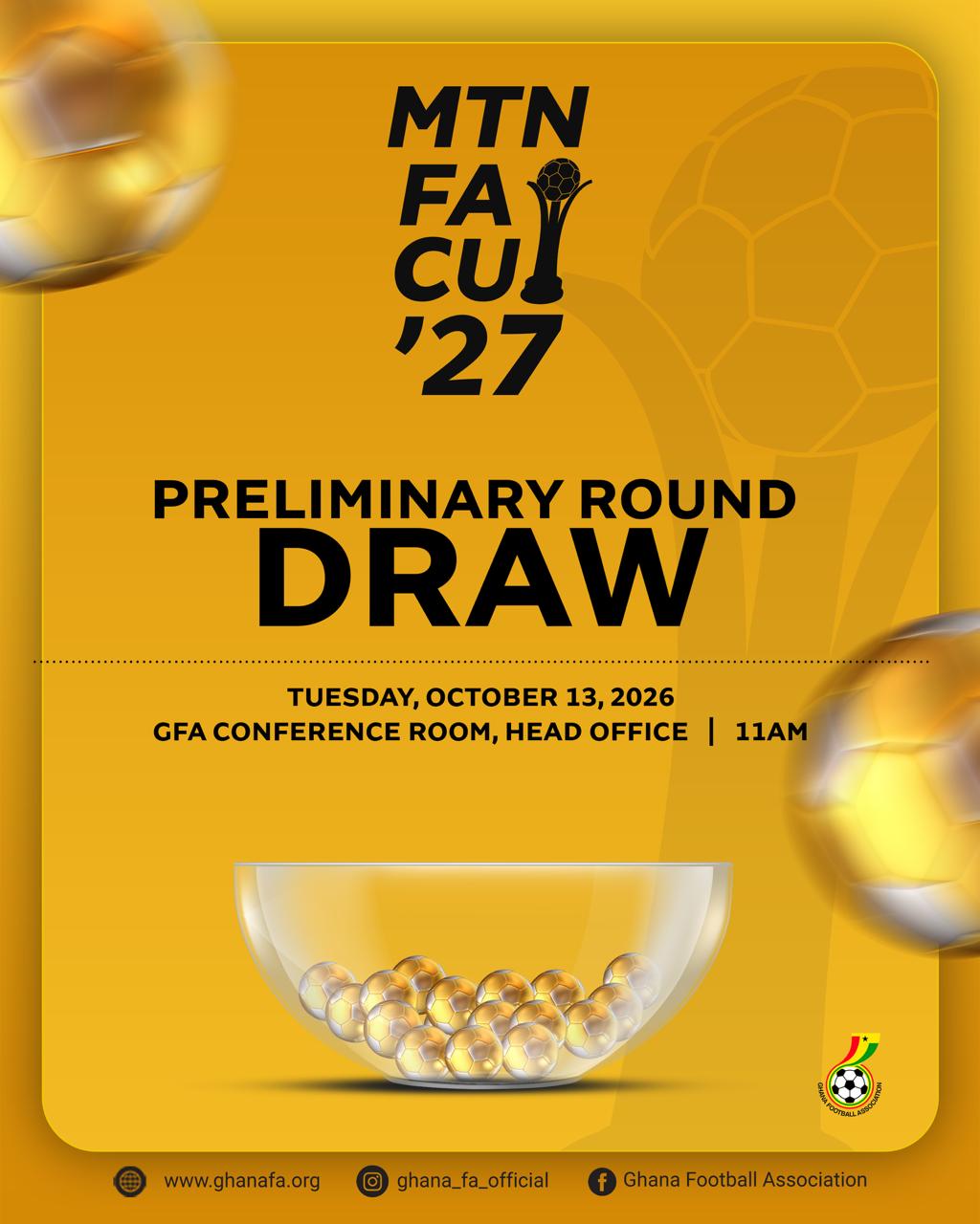 2026/27 MTN FA Cup Preliminary Round draw set for October 13