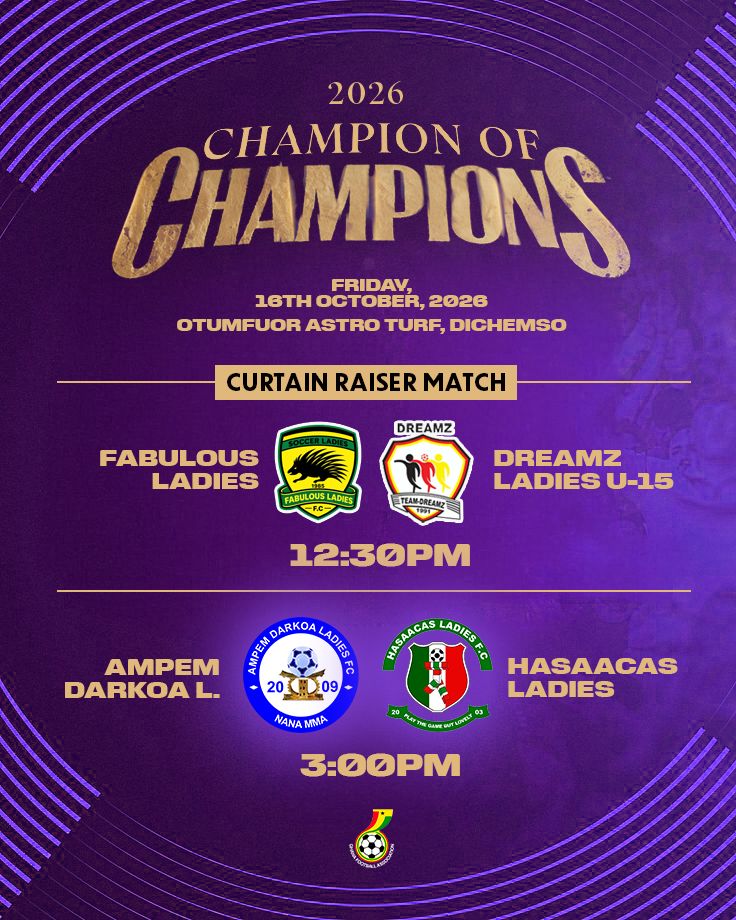 Match Officials for Women's Champion of Champions announced
