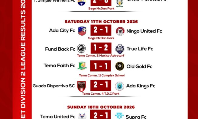 2026/27 Greater Accra Division Two League: Tema United, FC Trussfut and Desidero begin with wins