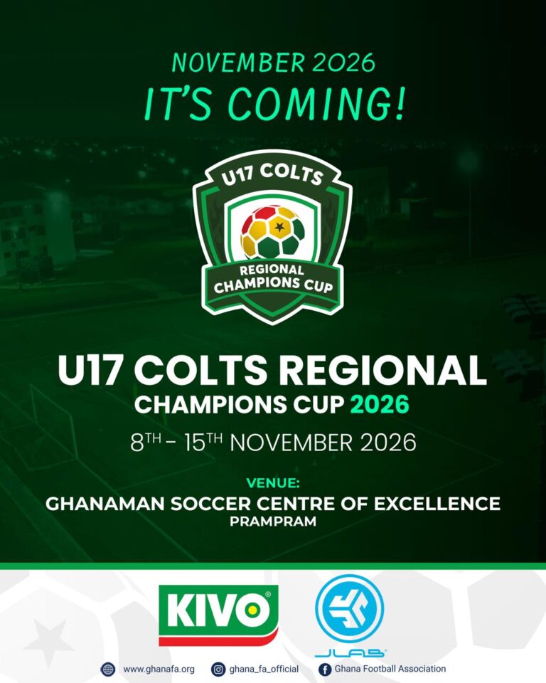 2026 U-17 Colts Regional Champions Cup slated for Prampram from November 8-15