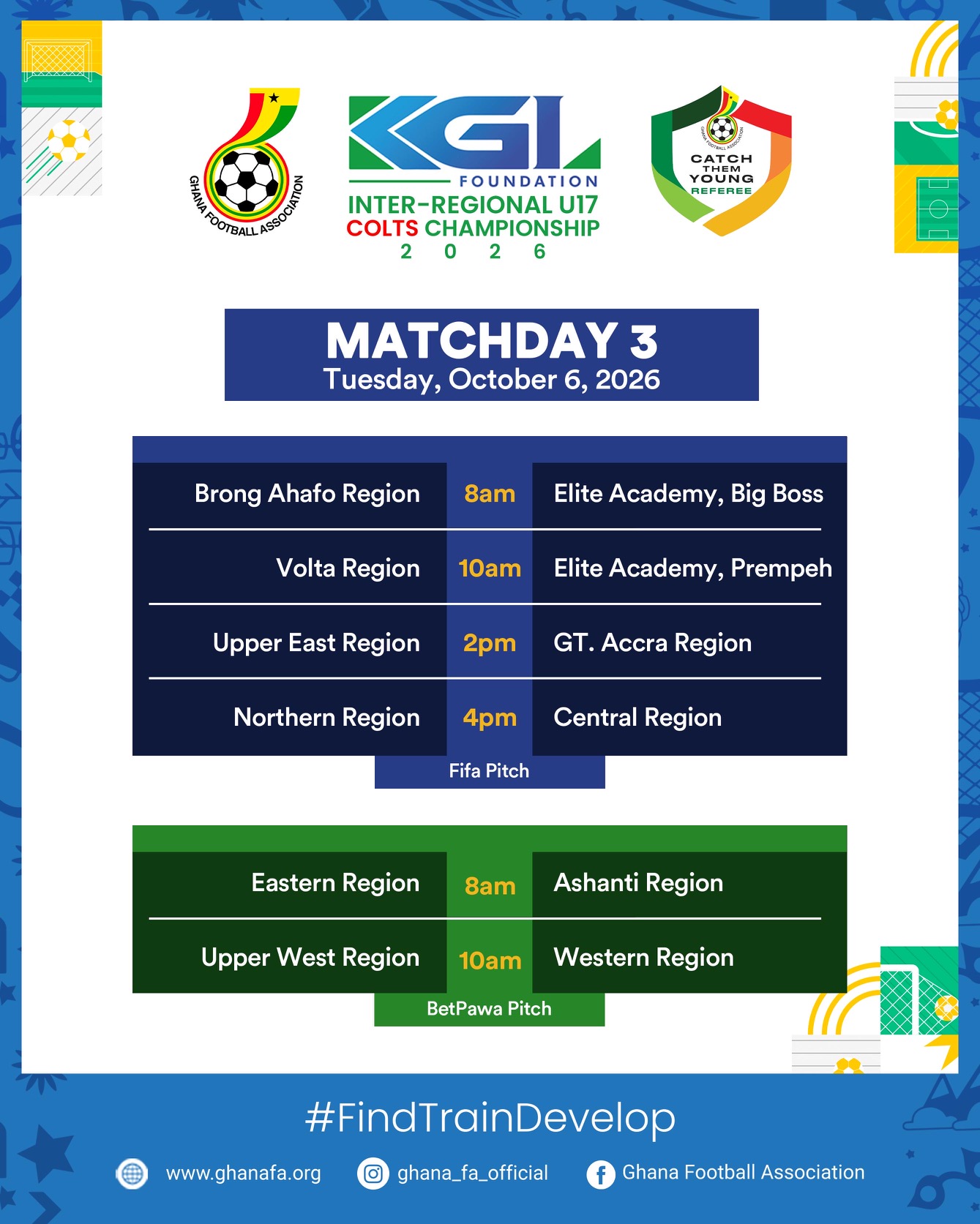 KGL U17 Colts 2026: Brong Ahafo, Prempeh Elite Academy chase winning momentum on Matchday Three