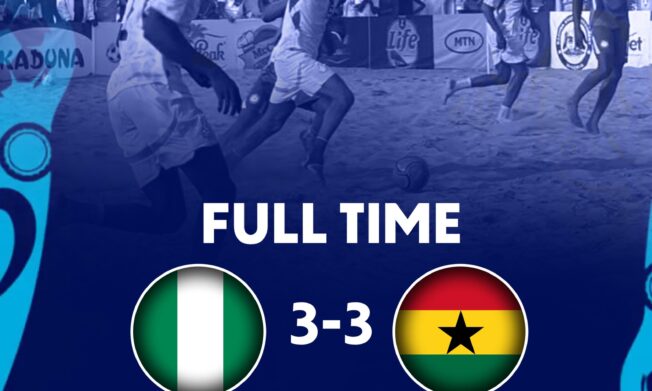Black Sharks hold Nigeria to thrilling 3-3 draw ahead of decisive Beach Soccer AFCON qualifier in Keta