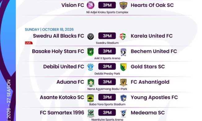 2026-27 Premier League: TV schedule for Matchday 7 announced